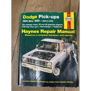 Haynes Dodge Pickups Repair Manual 1974-1993 V6 V8 Gas Engines 2WD 4WD